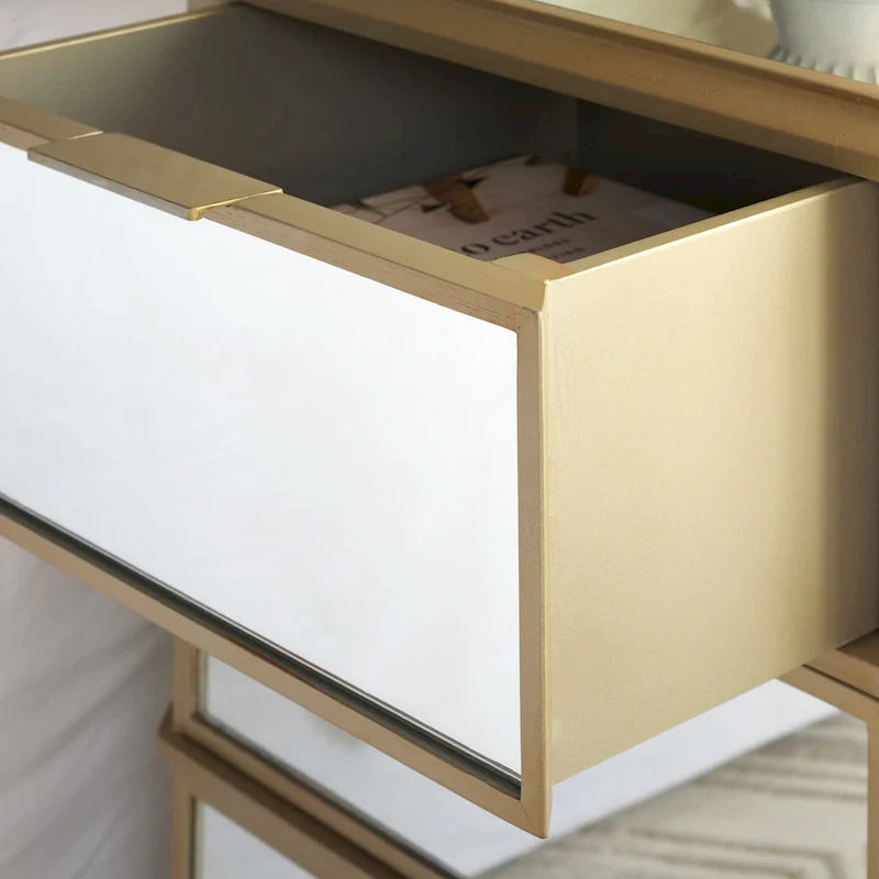 3-Drawer Mirrored Nightstand