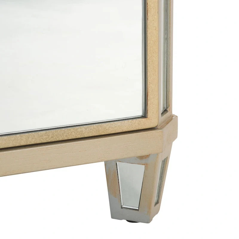 3-Drawer Mirrored Nightstand