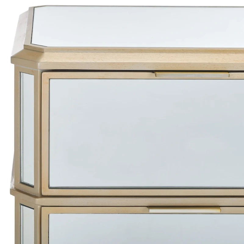 3-Drawer Mirrored Nightstand