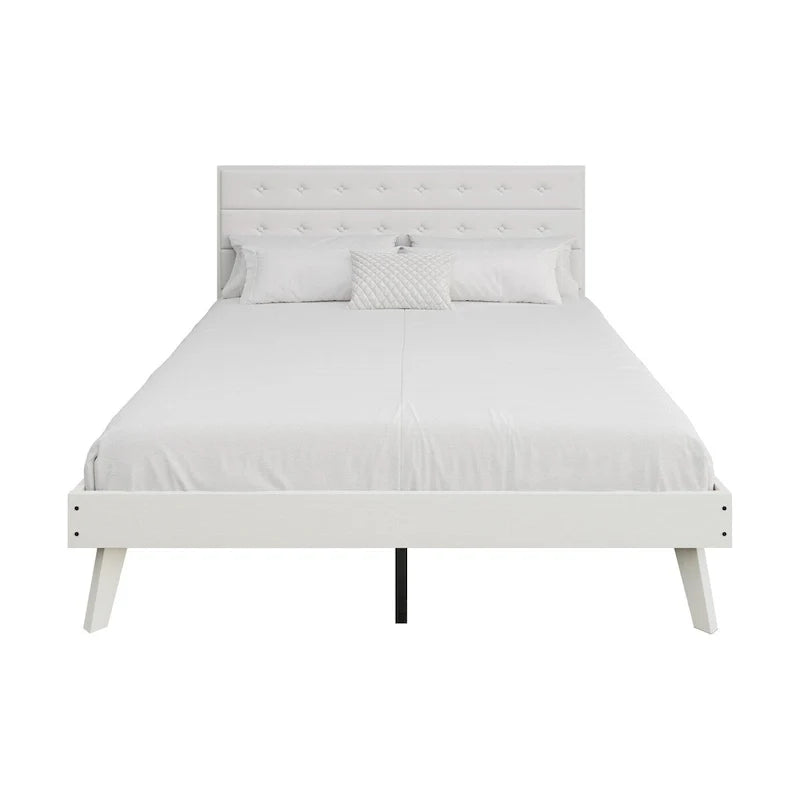 Mid-Century Wooden Platform Bed