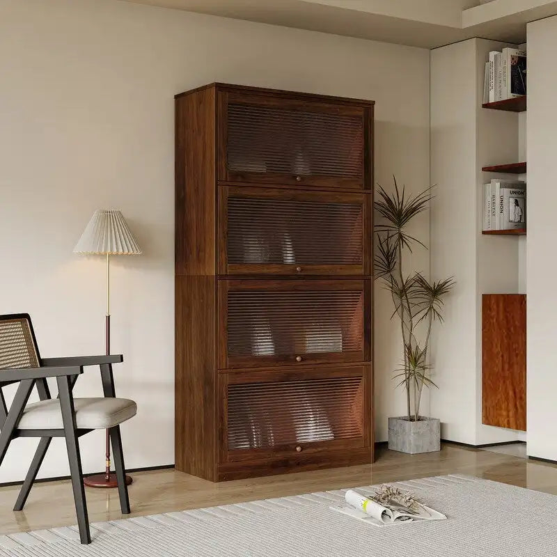 Mobile da ufficio moderno con ante in vetro, libreria antipolvere