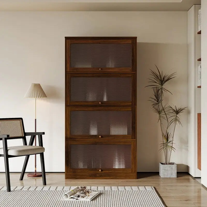 Mobile da ufficio moderno con ante in vetro, libreria antipolvere