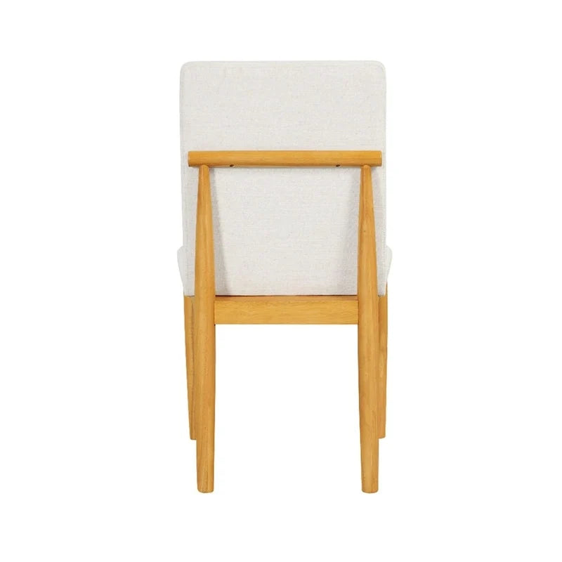 Modern Upholstered dining chair - Cream Textured Woven (Set of 2)