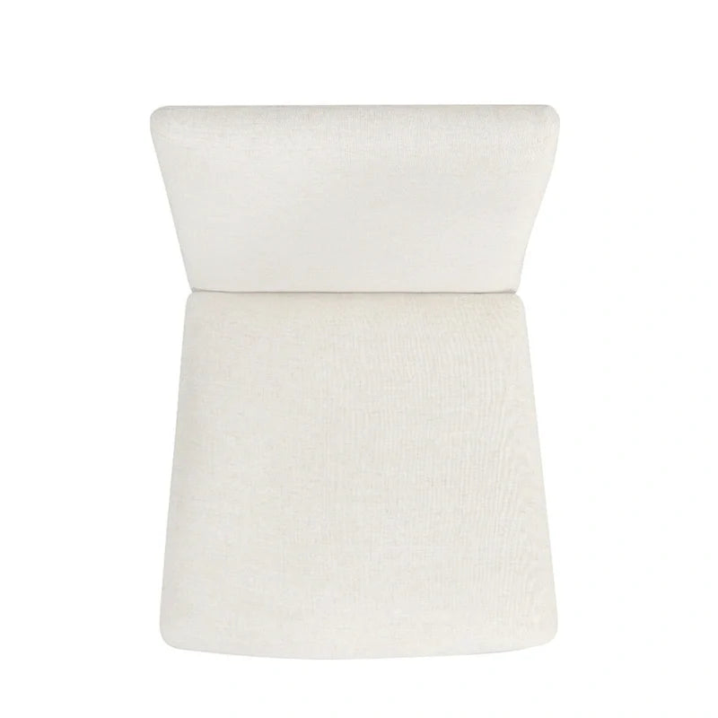 Modern Upholstered dining chair - Cream Textured Woven (Set of 2)
