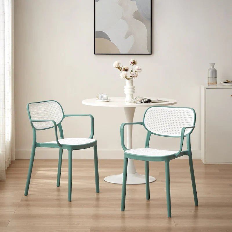 Set of 2 Modern Stackable Indoor or Outdoor Dining Chair