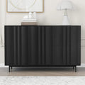 Credenza contenitore con motivo a onde, 2 ante e 2 cassetti regolabili, adatta per studio, ingresso e soggiorno