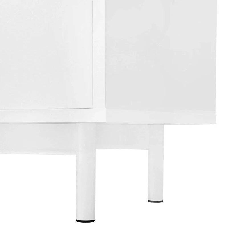 Credenza contenitore con motivo a onde, 2 ante e 2 cassetti regolabili, adatta per studio, ingresso e soggiorno