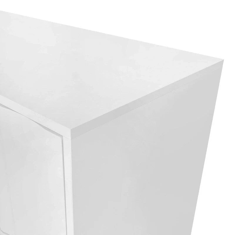 Credenza contenitore con motivo a onde, 2 ante e 2 cassetti regolabili, adatta per studio, ingresso e soggiorno