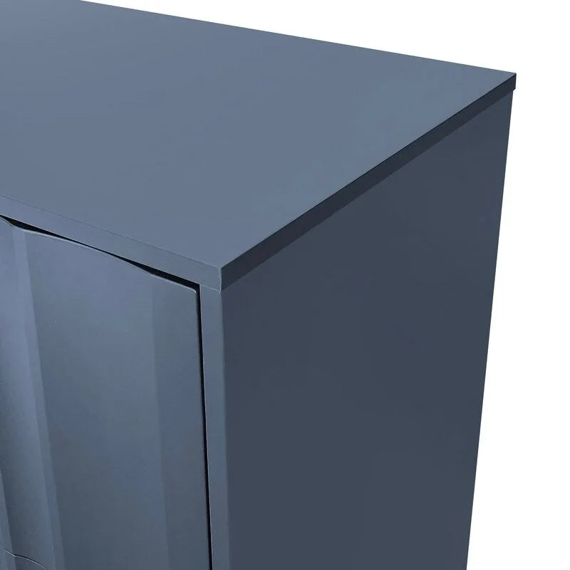 Credenza contenitore con motivo a onde, 2 ante e 2 cassetti regolabili, adatta per studio, ingresso e soggiorno