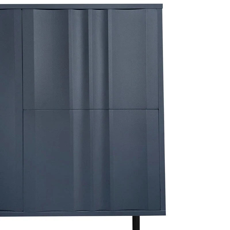 Credenza contenitore con motivo a onde, 2 ante e 2 cassetti regolabili, adatta per studio, ingresso e soggiorno