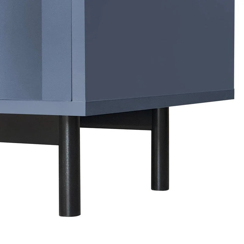 Credenza contenitore con motivo a onde, 2 ante e 2 cassetti regolabili, adatta per studio, ingresso e soggiorno