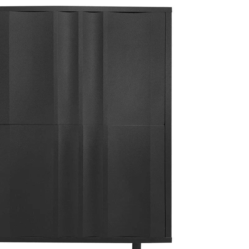 Credenza contenitore con motivo a onde, 2 ante e 2 cassetti regolabili, adatta per studio, ingresso e soggiorno
