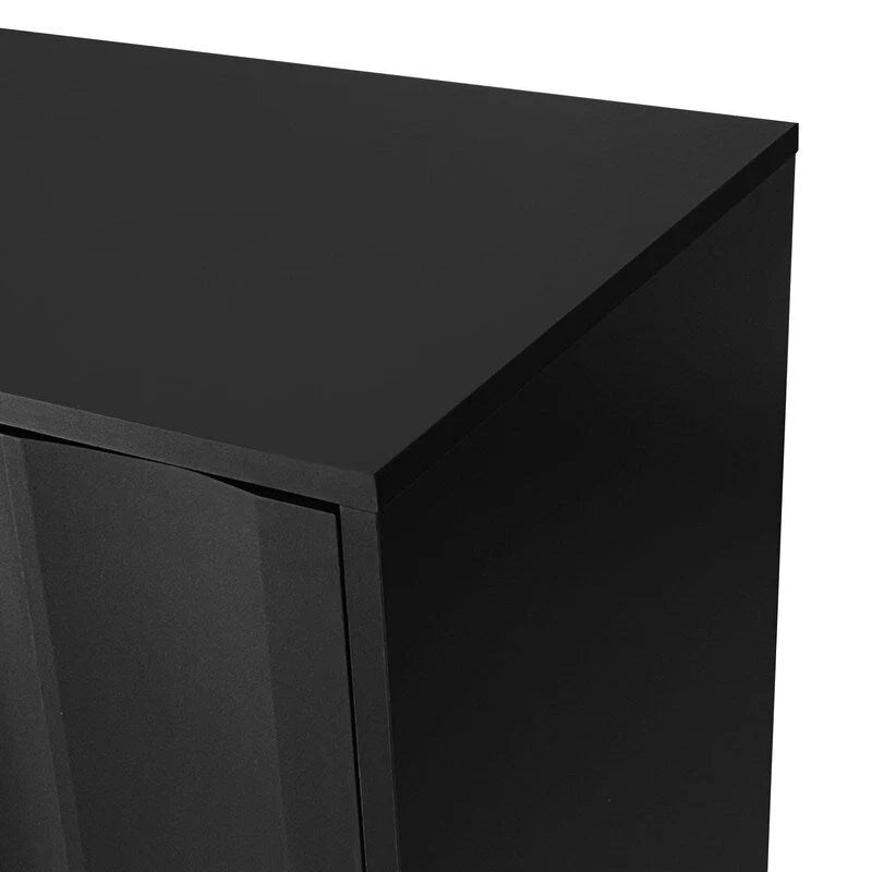 Credenza contenitore con motivo a onde, 2 ante e 2 cassetti regolabili, adatta per studio, ingresso e soggiorno