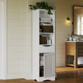 Tall Bathroom Storage Linen Cabinet and Organizer with Drawer and Shelves