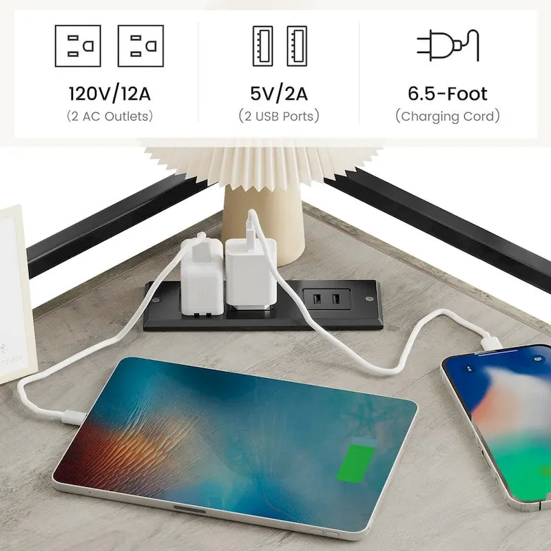 Mobiletto ad angolo con porte USB e prese elettriche